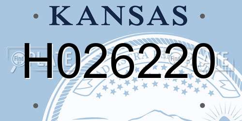 H026220 Kansas License Plate