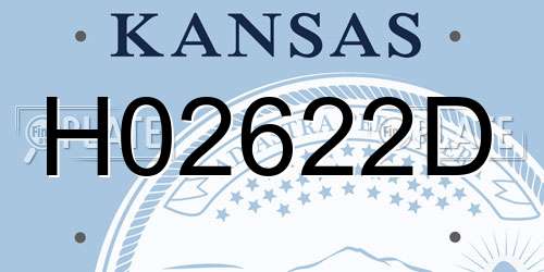 H02622D Kansas License Plate