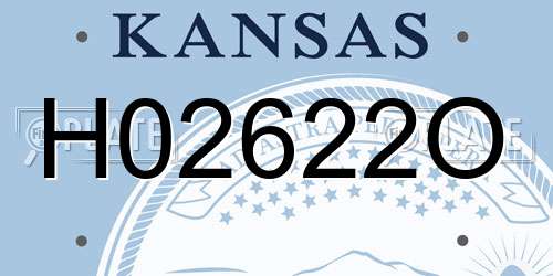 H02622O Kansas License Plate
