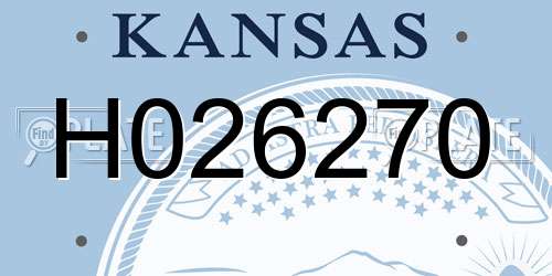 H026270 Kansas License Plate