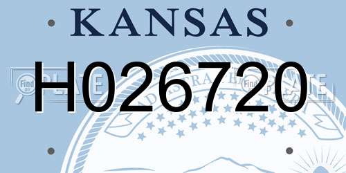 H026720 Kansas License Plate