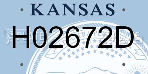 H02672D Kansas License Plate