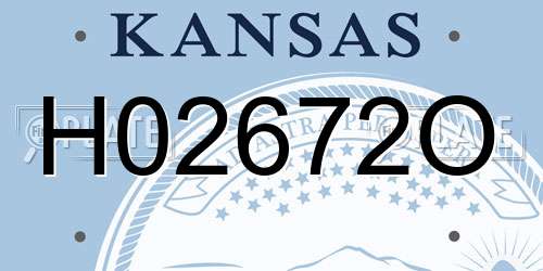 H02672O Kansas License Plate