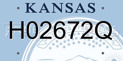 H02672Q Kansas License Plate