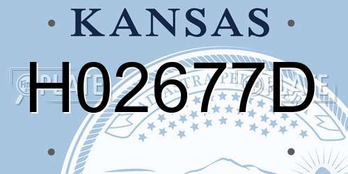 H02677D Kansas License Plate