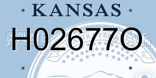 H02677O Kansas License Plate
