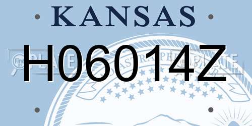 H06014Z Kansas License Plate