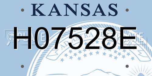 H07528E Kansas License Plate