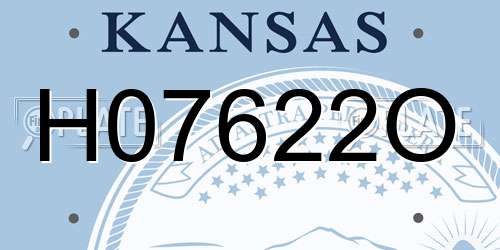 H07622O Kansas License Plate