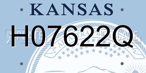 H07622Q Kansas License Plate