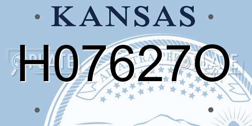 H07627O Kansas License Plate