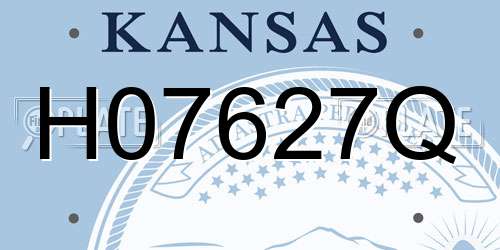 H07627Q Kansas License Plate