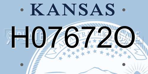 H07672O Kansas License Plate