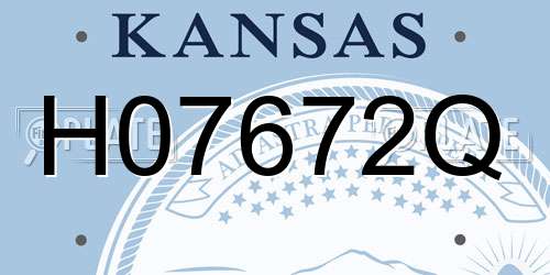 H07672Q Kansas License Plate