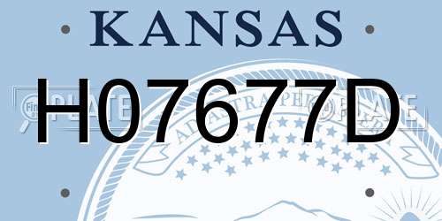 H07677D Kansas License Plate