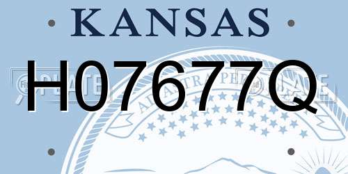 H07677Q Kansas License Plate