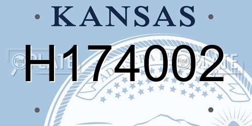 H174002 Kansas License Plate