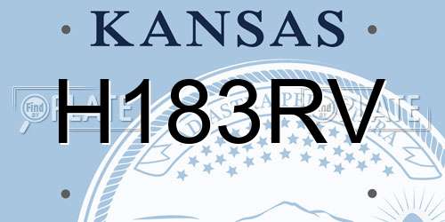 H183RV Kansas License Plate
