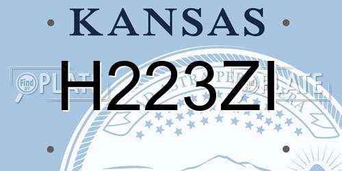 H223ZI Kansas License Plate
