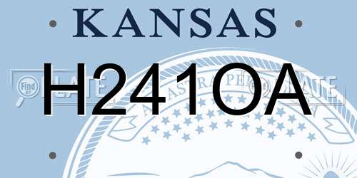 H241OA Kansas License Plate