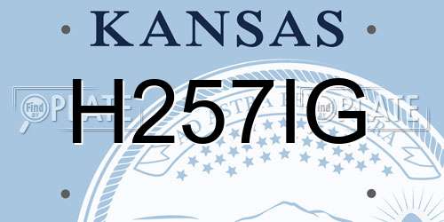 H257IG Kansas License Plate