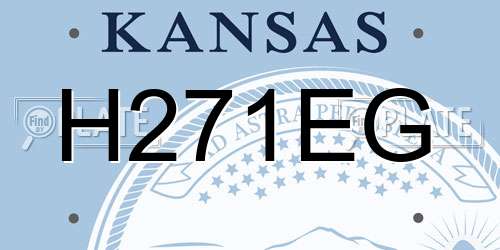H271EG Kansas License Plate