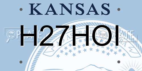 H27HOI Kansas License Plate