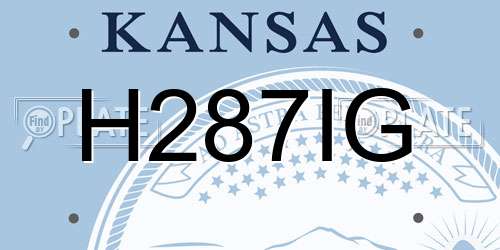 H287IG Kansas License Plate