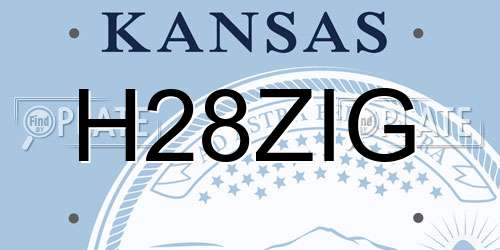 H28ZIG Kansas License Plate