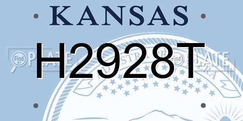 H2928T Kansas License Plate