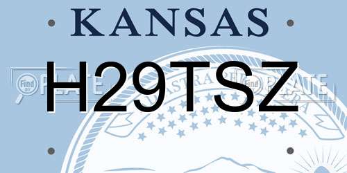 H29TSZ Kansas License Plate