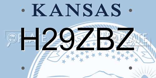 H29ZBZ Kansas License Plate