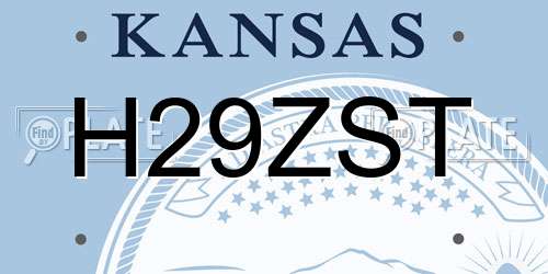 H29ZST Kansas License Plate