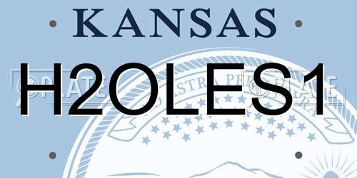 H2OLES1 Kansas License Plate