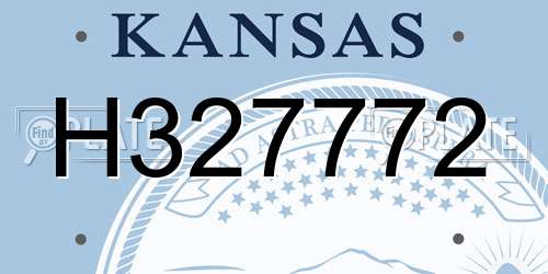 H327772 Kansas License Plate