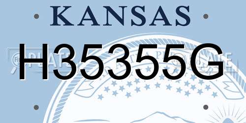 H35355G Kansas License Plate