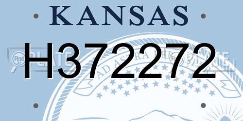 H372272 Kansas License Plate
