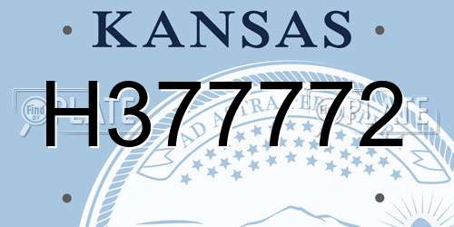 H377772 Kansas License Plate