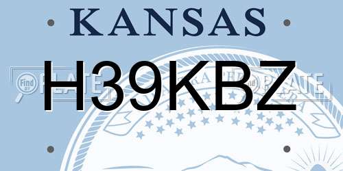 H39KBZ Kansas License Plate