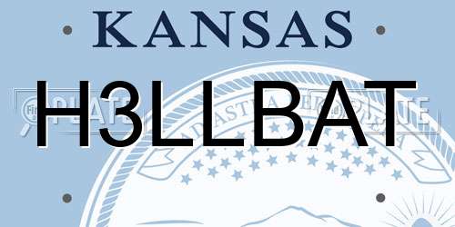 H3LLBAT Kansas License Plate