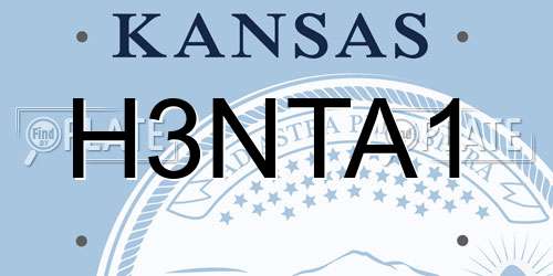 H3NTA1 Kansas License Plate