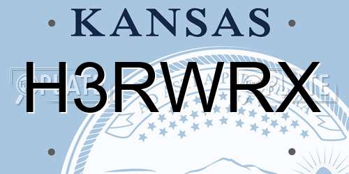 H3RWRX Kansas License Plate
