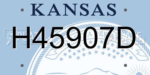 H45907D Kansas License Plate