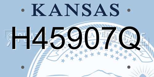 H45907Q Kansas License Plate