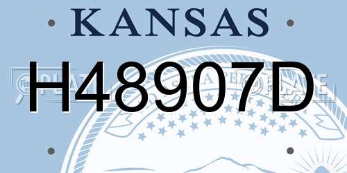 H48907D Kansas License Plate