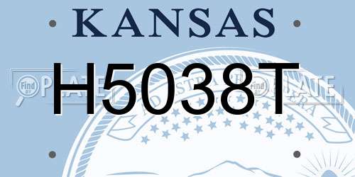 H5038T Kansas License Plate