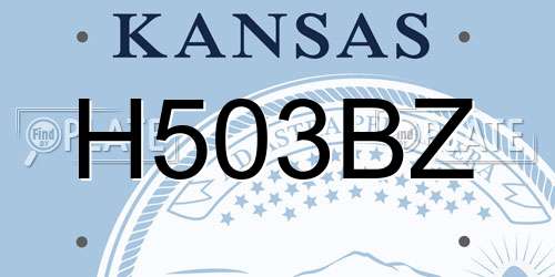 H503BZ Kansas License Plate