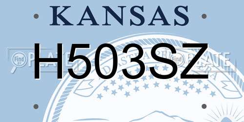 H503SZ Kansas License Plate