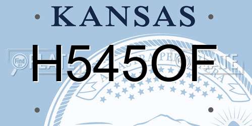 H545OF Kansas License Plate