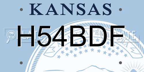 H54BDF Kansas License Plate